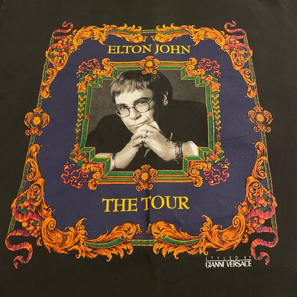Vintage 1992-1993 Elton John Tour T Shirt Styled By Gianni Versace - Picture 3 of 4
